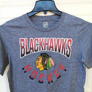 Chicago Blackhawks NHL Youth Boys XL 18 20 Hockey T Shirt Gray Sports Athleisure